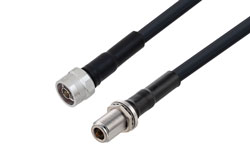 PE3C3918 - N Male to N Female Bulkhead Low Loss Cable Using LMR-400 Coax with Times Microwave Components