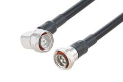 PE3C3977 - 7/16 DIN Male Right Angle to 7/16 DIN Male Low PIM Cable Using 1/2 inch Superflexible Coax