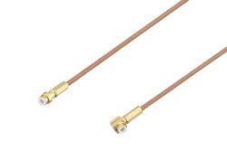 PE3C3986 - Snap-On MMBX Plug to Snap-On MMBX Plug Right Angle Cable Using RG178 Coax