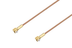 PE3C3987 - Snap-On MMBX Plug Right Angle to Snap-On MMBX Plug Right Angle Cable Using RG178 Coax