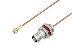 PE3C3996 - Snap-On MMBX Plug Right Angle to TNC Female Bulkhead Cable Using RG178 Coax