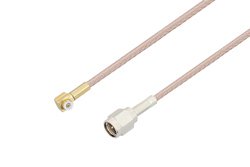 PE3C4020 - Snap-On MMBX Plug Right Angle to SMA Male Cable Using RG316 Coax