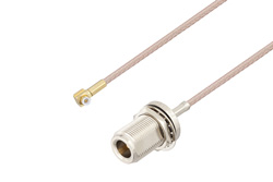 PE3C4024 - Snap-On MMBX Plug Right Angle to N Female Bulkhead Cable Using RG316 Coax