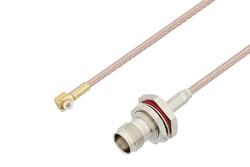 PE3C4026 - Snap-On MMBX Plug Right Angle to TNC Female Bulkhead Cable Using RG316 Coax