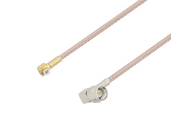 PE3C4028 - Snap-On MMBX Plug Right Angle to SMA Male Right Angle Cable Using RG316 Coax