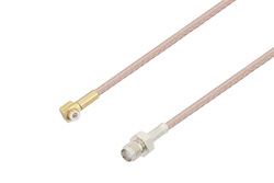 PE3C4030 - Snap-On MMBX Plug Right Angle to SMA Female Cable Using RG316 Coax