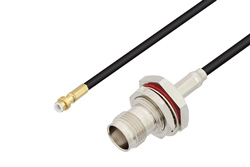 PE3C4042 - Snap-On MMBX Plug to TNC Female Bulkhead Cable Using RG174 Coax
