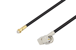PE3C4044 - Snap-On MMBX Plug to SMA Male Right Angle Cable Using RG174 Coax