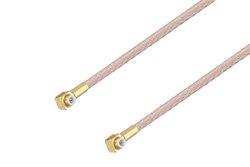 PE3C4050 - Snap-On MMBX Plug Right Angle to Snap-On MMBX Plug Right Angle Cable Using RG316-DS Coax