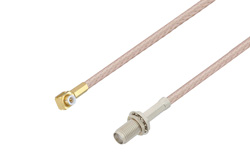 PE3C4052 - Snap-On MMBX Plug Right Angle to SMA Female Bulkhead Cable Using RG316-DS Coax