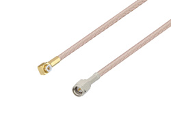 PE3C4053 - Snap-On MMBX Plug Right Angle to SMA Male Cable Using RG316-DS Coax