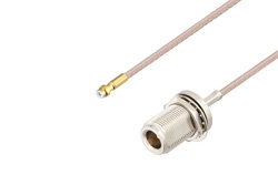 PE3C4056 - Snap-On MMBX Plug to N Female Bulkhead Cable Using RG316-DS Coax