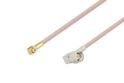 PE3C4061 - Snap-On MMBX Plug Right Angle to SMA Male Right Angle Cable Using RG316-DS Coax