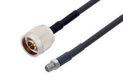 PE3C4080LF/HS - N Male to Reverse Polarity SMA Jack Low Loss Cable Using LMR-195 Coax with HeatShrink, LF Solder