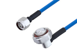 PE3C4136 - Plenum N Male to 7/16 DIN Male Right Angle Low PIM Cable Using SPP-250-LLPL Coax , LF Solder