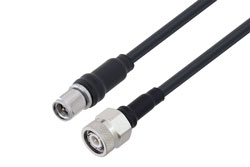 PE3C4164LF - SMA Male to TNC Male Low Loss Cable Using LMR-195 Coax With Times Microwave Components , LF Solder
