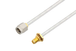 PE3C4240 - SMA Male to SMA Female Bulkhead Cable Using PE-SR402FL Coax