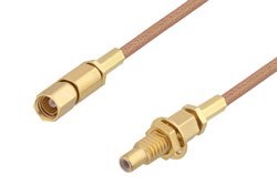 PE3C4389 - SSMC Plug to SSMC Jack Bulkhead Cable Using RG178 Coax