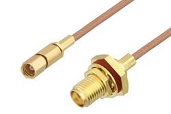 PE3C4395 - SMA Female Bulkhead to SSMC Plug Cable Using RG178 Coax