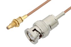 PE3C4398 - BNC Male to SSMC Jack Bulkhead Cable Using RG178 Coax