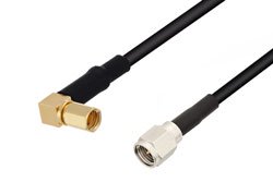 PE3C4423 - SMA Male to SSMC Plug Right Angle Low Loss Cable Using LMR-100 Coax