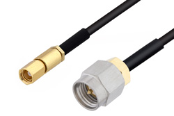PE3C4444 - SMA Male to SSMC Plug Cable Using PE-SR405FLJ Coax