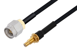 PE3C4445 - SMA Male to SSMC Jack Bulkhead Cable Using PE-SR405FLJ Coax