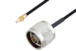 PE3C4452 - N Male to SSMC Jack Bulkhead Cable Using PE-SR405FLJ Coax