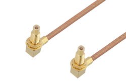 PE3C4462 - SSMC Jack Right Angle Bulkhead to SSMC Jack Right Angle Bulkhead Cable Using RG178 Coax