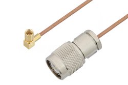 PE3C4468 - SSMC Plug Right Angle to TNC Male Cable Using RG178 Coax