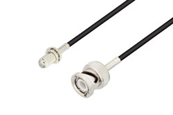 PE3C4528 - BNC Male to SMA Female Bulkhead Low Loss Cable Using LMR-100 Coax