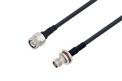 PE3C4609 - TNC Male to TNC Female Bulkhead Low Loss Cable Using LMR-195 Coax