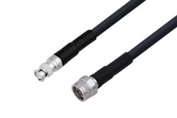 PE3C4623 - BNC Male to N Male Low Loss Cable Using LMR-400 Coax with Times Microwave Components