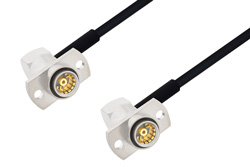 PE3C4849 - Slide-On BMA Jack Right Angle 2 Hole Flange to Slide-On BMA Jack Right Angle 2 Hole Flange Cable Using PE-SR405FLJ Coax