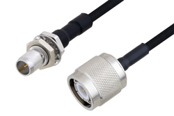 PE3C4863 - Slide-On BMA Plug Bulkhead to TNC Male Cable Using PE-SR405FLJ Coax