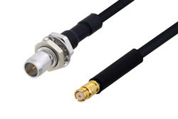 PE3C4866 - Slide-On BMA Plug Bulkhead to SMP Female Cable Using PE-SR405FLJ Coax