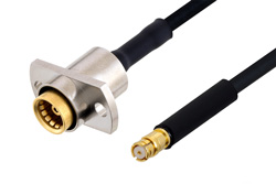 PE3C4867 - Slide-On BMA Jack 2 Hole Flange to SMP Female Cable Using PE-SR405FLJ Coax