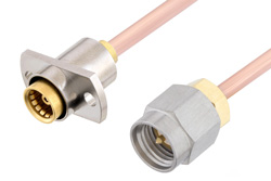 PE3C4882 - Slide-On BMA Jack 2 Hole Flange to SMA Male Cable Using RG405 Coax