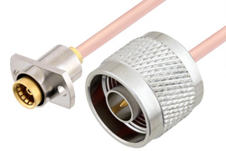 PE3C4888 - Slide-On BMA Jack 2 Hole Flange to N Male Cable Using RG405 Coax