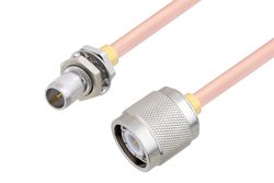 PE3C4890 - Slide-On BMA Plug Bulkhead to TNC Male Cable Using RG405 Coax