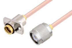 PE3C4891 - Slide-On BMA Jack 2 Hole Flange to TNC Male Cable Using RG405 Coax