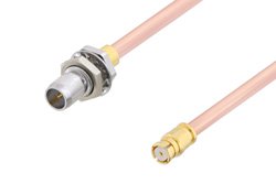 PE3C4893 - Slide-On BMA Plug Bulkhead to SMP Female Cable Using RG405 Coax