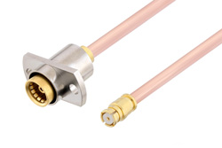 PE3C4894 - Slide-On BMA Jack 2 Hole Flange to SMP Female Cable Using RG405 Coax