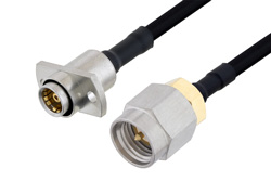 PE3C4907 - Slide-On BMA Jack 2 Hole Flange to SMA Male Cable Using PE-SR402FLJ Coax