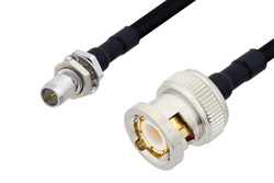PE3C4918 - Slide-On BMA Plug Bulkhead to BNC Male Cable Using PE-SR402FLJ Coax
