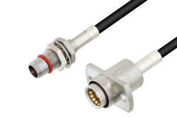 PE3C4924 - Slide-On BMA Plug Bulkhead to Slide-On BMA Jack 2 Hole Flange Cable Using LMR-100 Coax