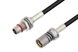 PE3C4925 - Slide-On BMA Plug Bulkhead to Snap-On BMA Jack Cable Using LMR-100 Coax