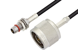 PE3C4931 - Slide-On BMA Plug Bulkhead to N Male Cable Using LMR-100 Coax