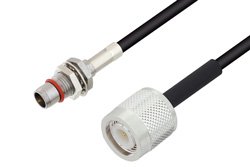 PE3C4933 - Slide-On BMA Plug Bulkhead to TNC Male Cable Using LMR-100 Coax