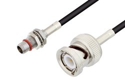 PE3C4935 - Slide-On BMA Plug Bulkhead to BNC Male Cable Using LMR-100 Coax